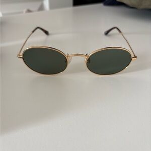 Quince Gold and Green Oval Sunglasses